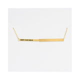 Keep Your Smile Hidden Affirmation Message Necklace In Gold Finish by My Focus Jewelry